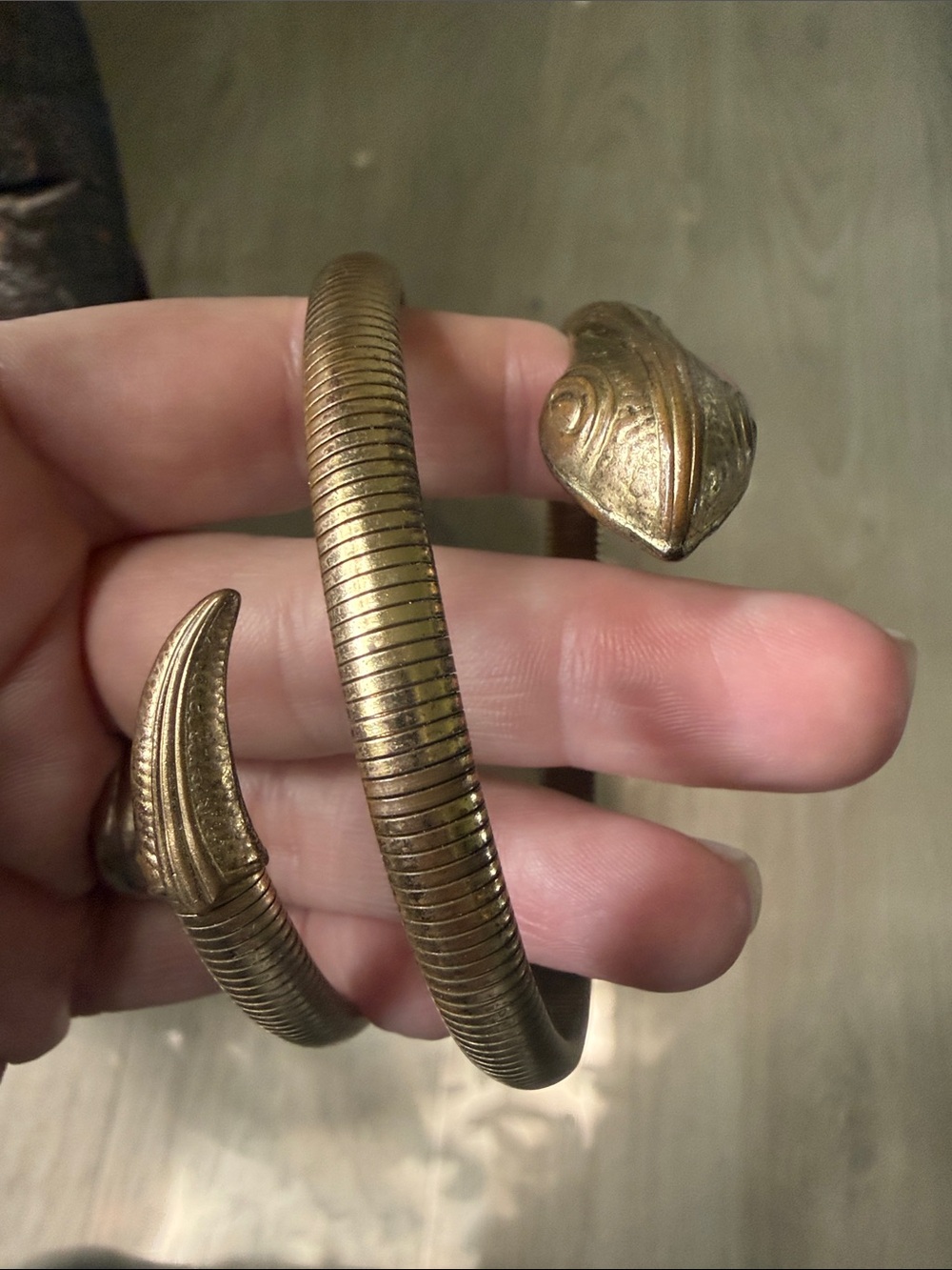 Vintage Snake Cuff Bracelet - Gold Plate RARE